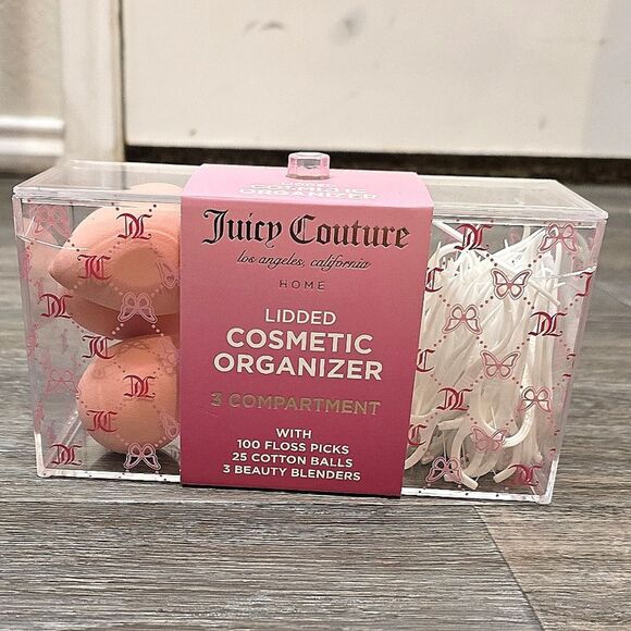 Juicy Couture Home JC Butterfly Logo Lidded Cosmetic Organizer Set - Picture 6 of 8